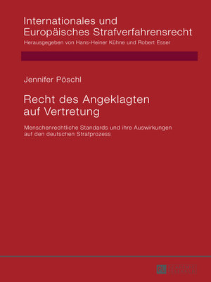 cover image of Recht des Angeklagten auf Vertretung